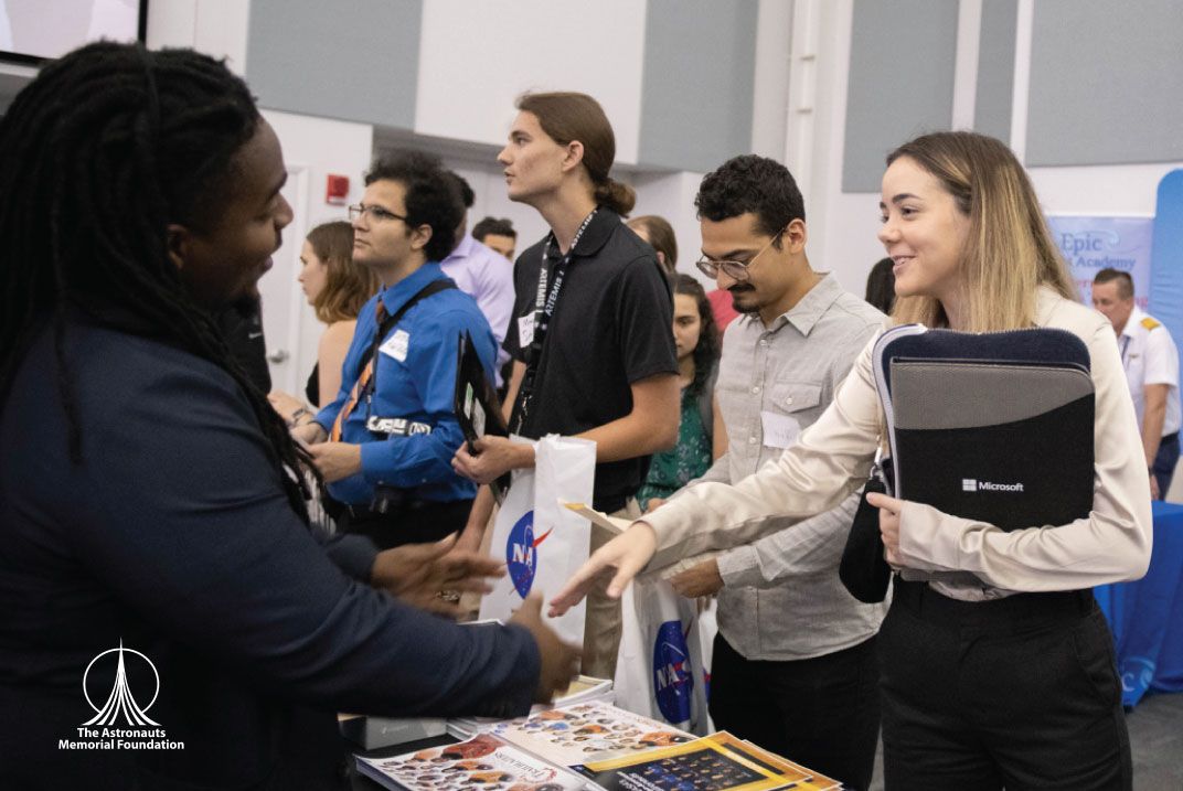 Students of all ages talk with leading space companies during the Astronaut Memorial Foundation Annual Career & College and Career Readiness Events.