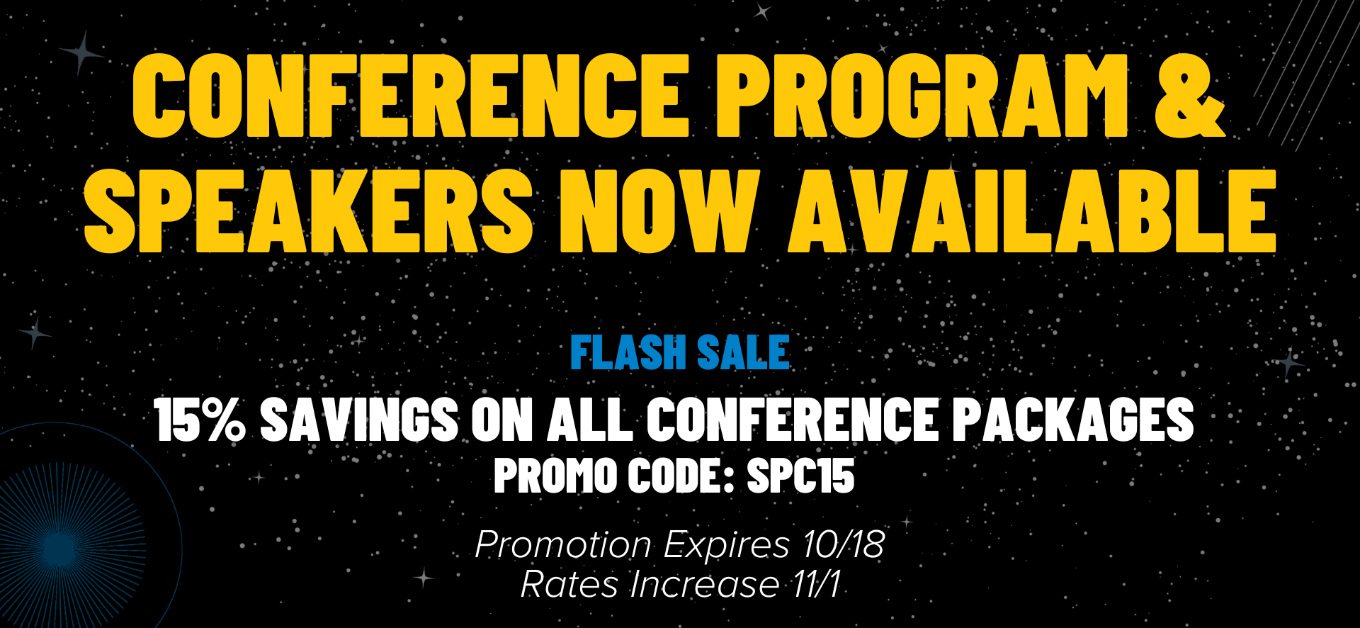 Conference Flash Sale 15%