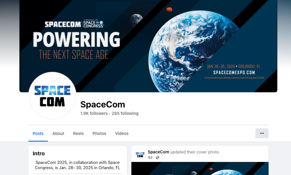SpaceCom Exhibito dedicated social media post sponsor