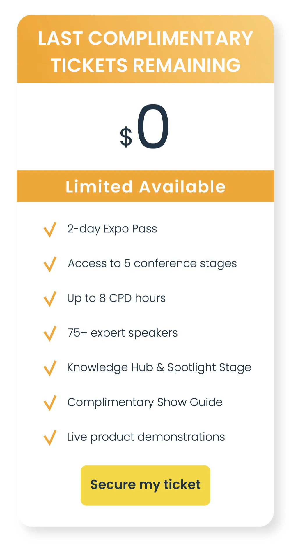 Last complimentary tickets remaining