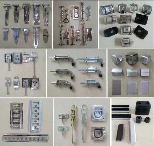 truck door lock,hinge,paddle lock, E track, cargo control bar, aluminum profile , door seal and so on