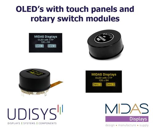 OLED's with touch panels and rotary switch modules