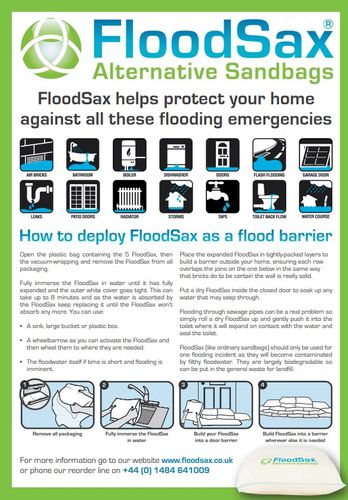 FloodSax instruction leaflet