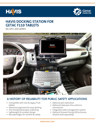 Havis Docking Stations for Getac F110 Tablets