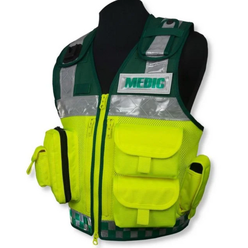 PROTEC High Vis & Green One Size Medic Vest