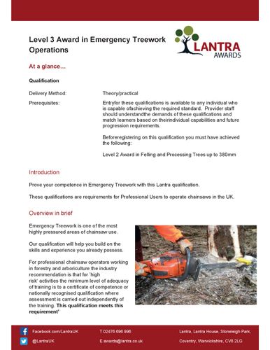 Chainsaw Training - Emergency Treework