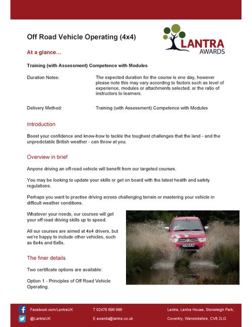 4x4 Off Road Driver - Training