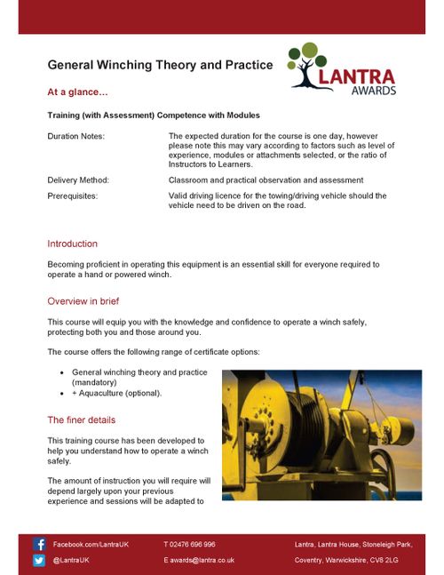 Winch Operator - Training