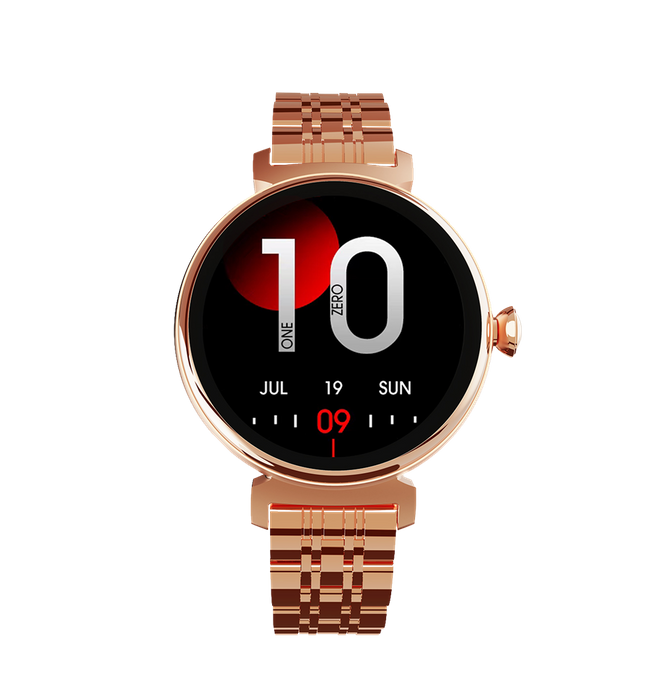 HiFuture - Future Aura - Ladies AMOLED Wireless Calling Bluetooth SmartWatch - Rose Gold