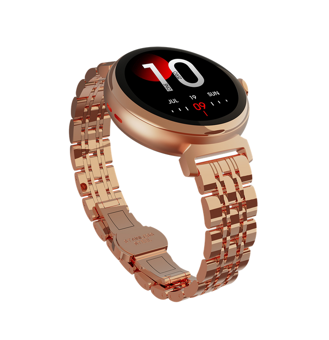 HiFuture - Future Aura - Ladies AMOLED Wireless Calling Bluetooth SmartWatch - Rose Gold