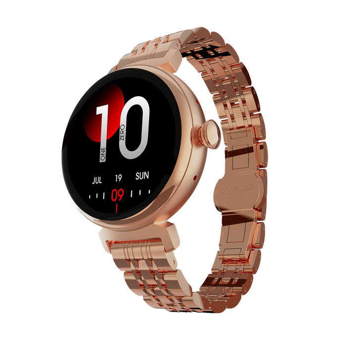 HiFuture - Future Aura - Ladies AMOLED Wireless Calling Bluetooth SmartWatch - Rose Gold