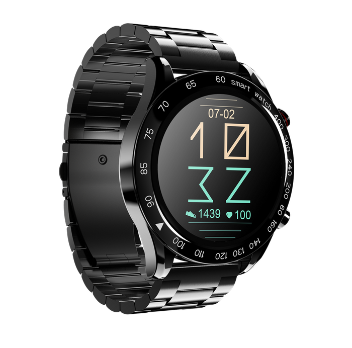 HiFuture - FutureGo Pro - Stainless Steel Bluetooth SmartWatch - Black