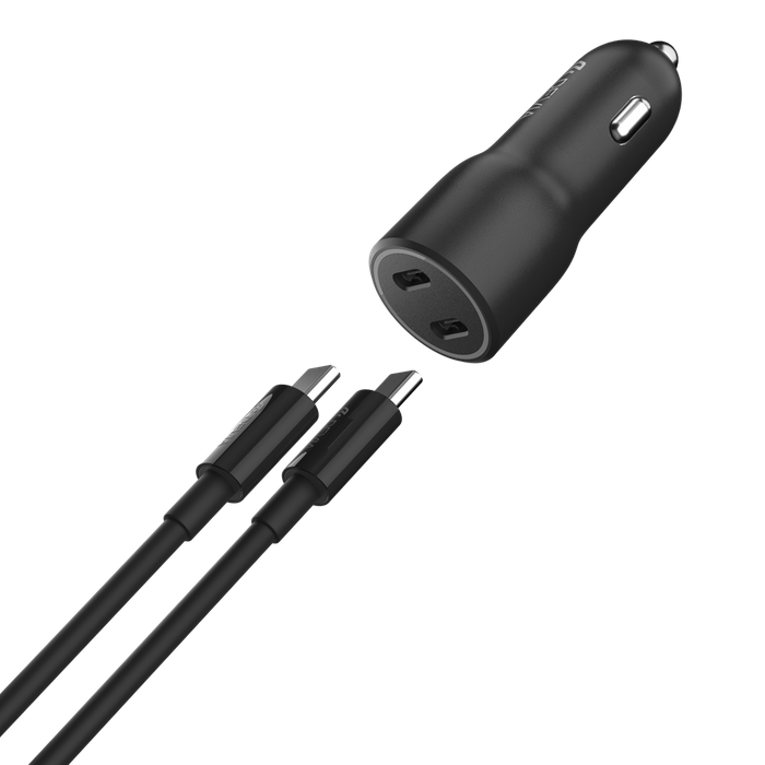 Devia - 40W Power Delivery Dual USB-C Car Adapter - Black