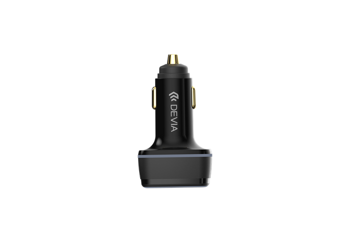 Devia - 115W Power Delivery Dual USB-C & 30W USB Port Car Adapter - Black