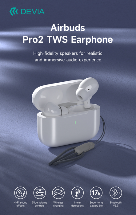 Devia - Airbuds Pro2 - True Wireless Earbuds & Charging Case - White