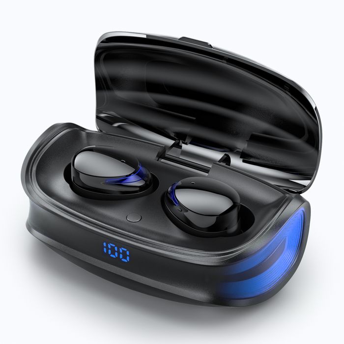Devia - Joy A9 - Digital Display True Wireless Gaming Earbuds & Charging Case - Black