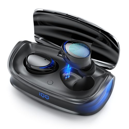 Devia - Joy A9 - Digital Display True Wireless Gaming Earbuds & Charging Case - Black