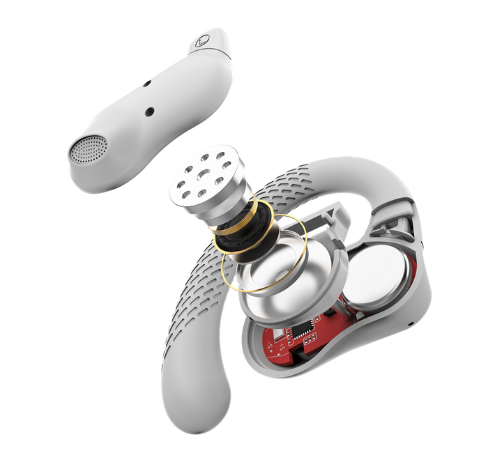 Devia - OWS E3 - Digital Display True Wireless Sports Earbuds & Charging Case - White