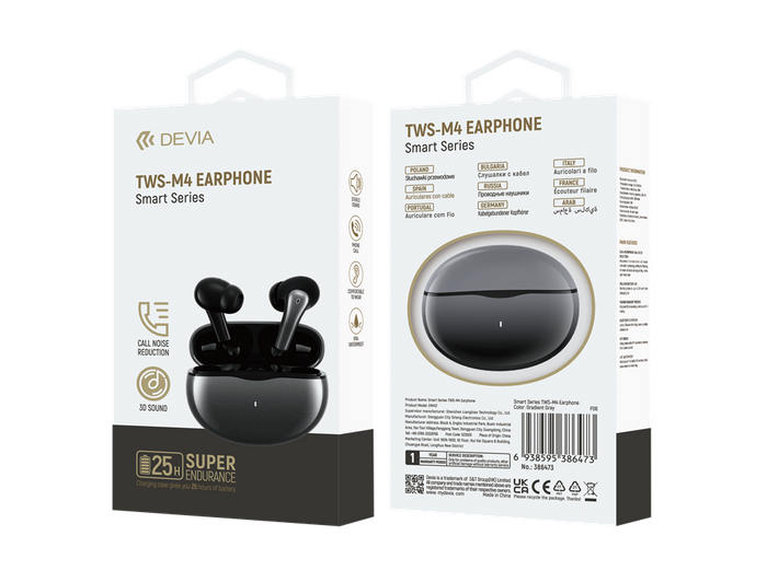 Devia - TWS-M4 - True Wireless Earbuds & Charging Case - Gradient Green
