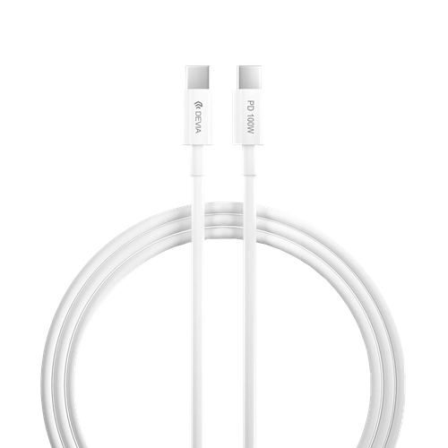 Devia - 1.5m (100W 5A) Power Delivery - USB-C to USB-C Cable - White