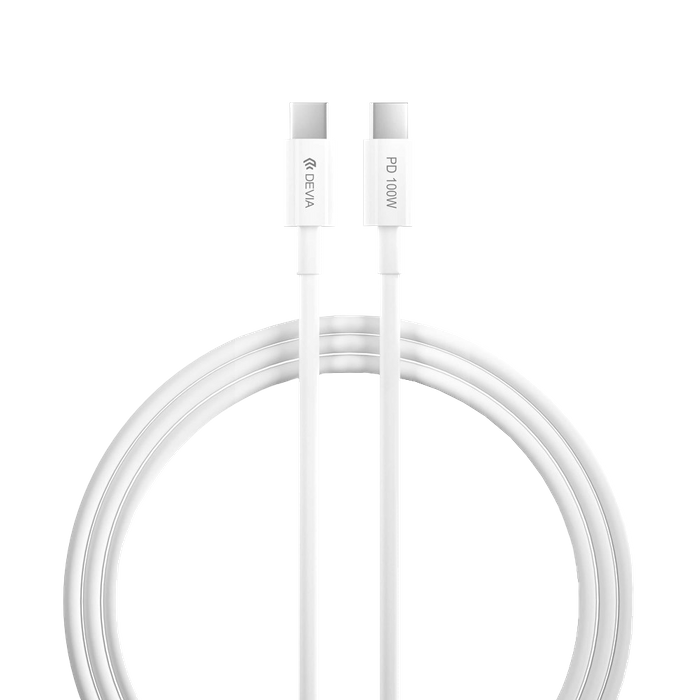 Devia - 1.5m (100W 5A) Power Delivery - USB-C to USB-C Cable - White