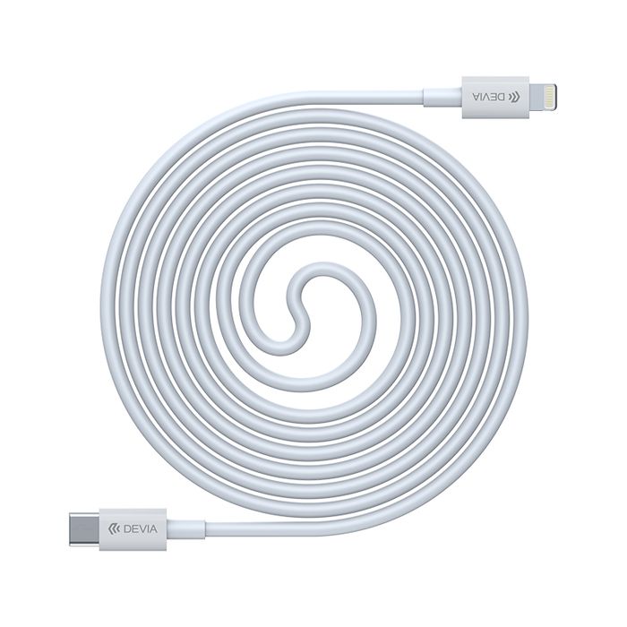 Devia - Comma 1.5m (27W) Power Delivery - USB-C to MFI Lightning Cable - White