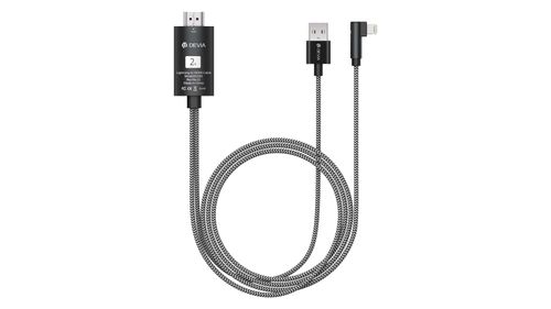 Devia - 2m 1080p HDMI to USB & Lightning Cable - Black