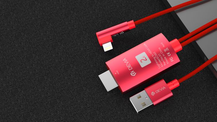 Devia - 2m 1080p HDMI to USB & Lightning Cable - Black