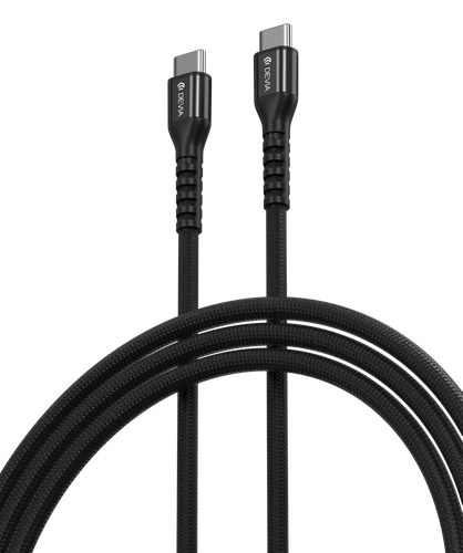 Devia - 1.5m (60W) Mesh Armour Power Delivery - USB-C to USB-C Cable - Black