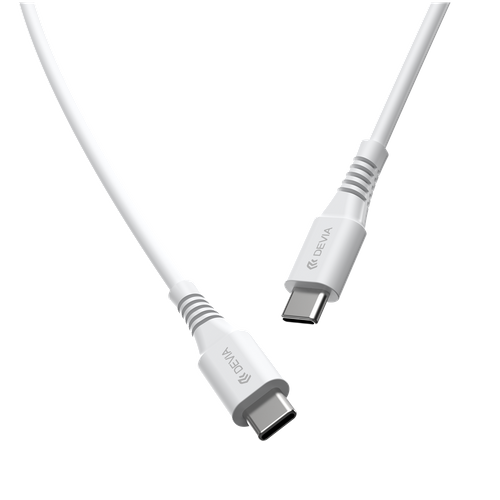 Devia - 1.2m GRS Biodegradable (60W) Power Delivery - USB-C to USB-C Cable - White