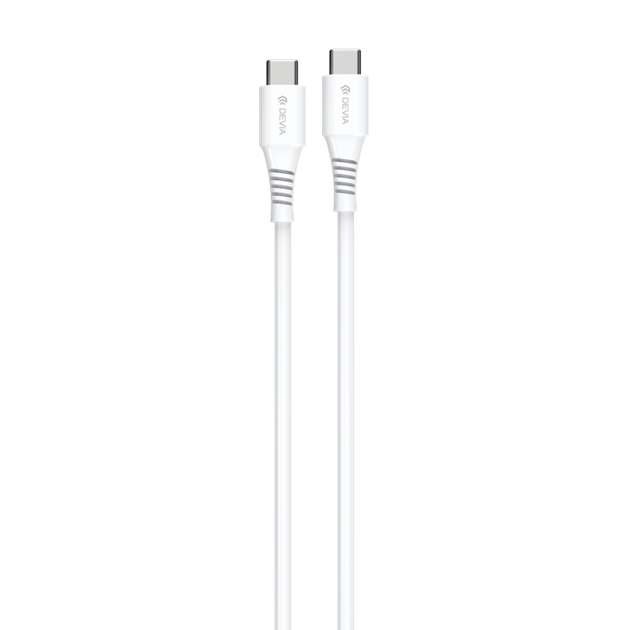 Devia - 1.2m GRS Biodegradable (60W) Power Delivery - USB-C to USB-C Cable - White
