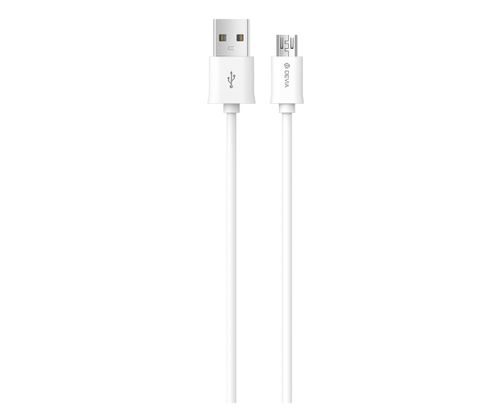 Devia - 1m (2.1A) USB to MicroUSB Cable - White