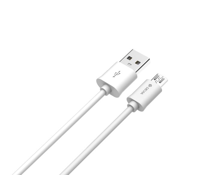 Devia - 1m (2.1A) USB to MicroUSB Cable - White