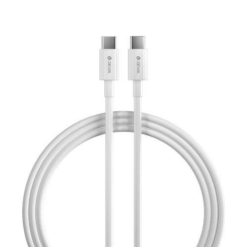 Devia - 2m (60W) Power Delivery - USB-C to USB-C Cable - White