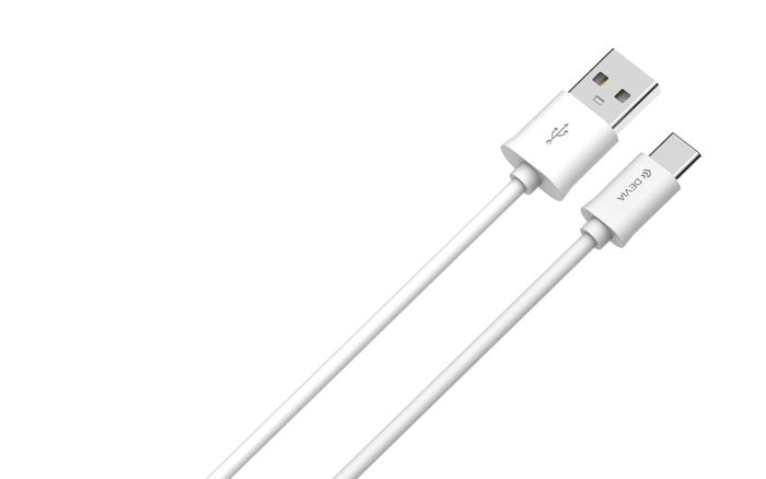 Devia - 1m (2.1A) USB to USB-C Cable - White
