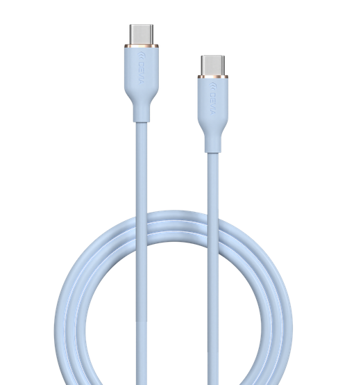 Devia - 1.2m (3A) USB-C to USB-C Silicone Cable - Blue