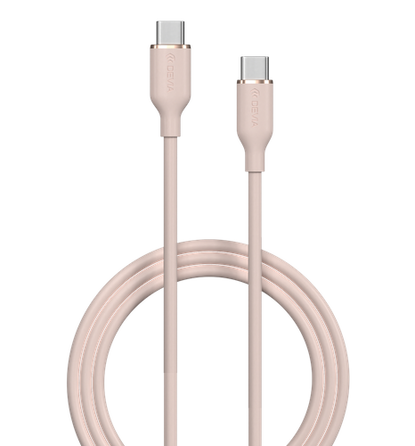 Devia - 1.2m (3A) USB-C to USB-C Silicone Cable - Pink