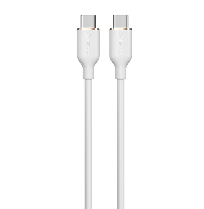 Devia - 1.2m (3A) USB-C to USB-C Silicone Cable - White