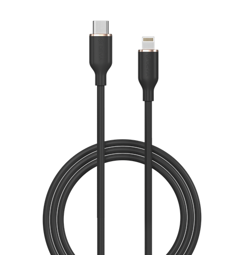 Devia - 1.2m (3A) USB-C to Non-MFI Lightning Silicone Cable - Black