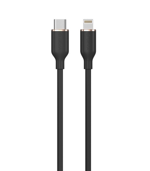 Devia - 1.2m (3A) USB-C to Non-MFI Lightning Silicone Cable - Black
