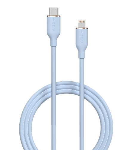 Devia - 1.2m (3A) USB-C to Non-MFI Lightning Silicone Cable - Blue