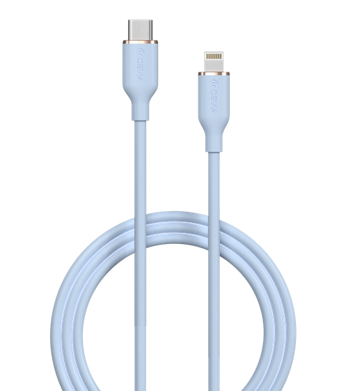 Devia - 1.2m (3A) USB-C to Non-MFI Lightning Silicone Cable - Blue
