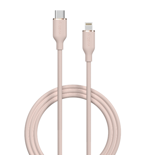 Devia - 1.2m (3A) USB-C to Non-MFI Lightning Silicone Cable - Pink