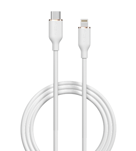 Devia - 1.2m (3A) USB-C to Non-MFI Lightning Silicone Cable - White