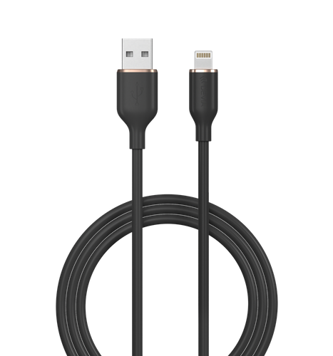 Devia - 1.2m (2.4A) USB to Non-MFI Lightning Silicone Cable - Black