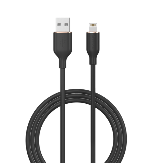 Devia - 1.2m (2.4A) USB to Non-MFI Lightning Silicone Cable - Black