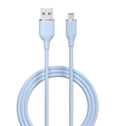 Devia - 1.2m (2.4A) USB to Non-MFI Lightning Silicone Cable - Blue