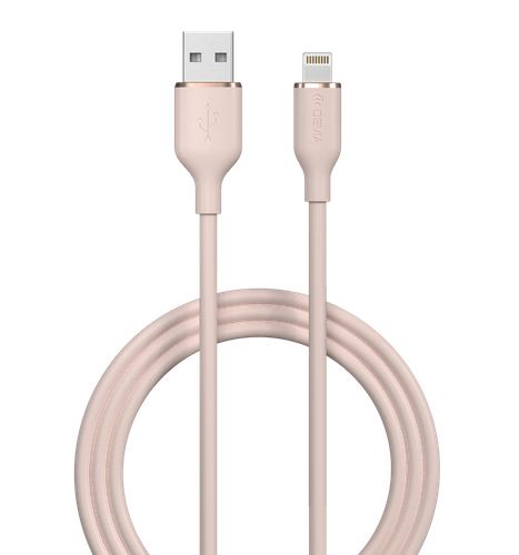 Devia - 1.2m (2.4A) USB to Non-MFI Lightning Silicone Cable - Pink