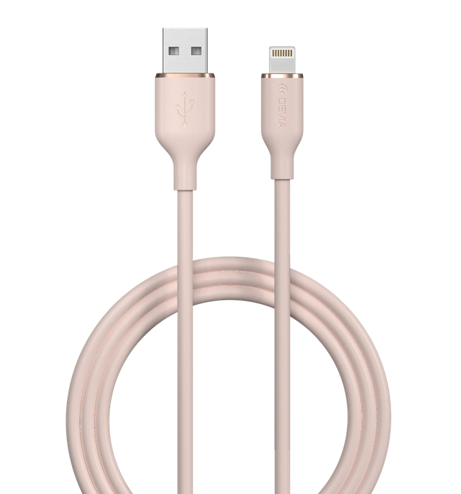 Devia - 1.2m (2.4A) USB to Non-MFI Lightning Silicone Cable - Pink