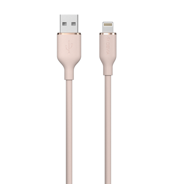 Devia - 1.2m (2.4A) USB to Non-MFI Lightning Silicone Cable - Pink